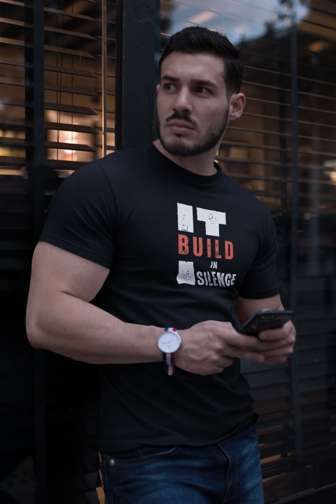 “Build It in Silence” – Unisex Hustle Tee