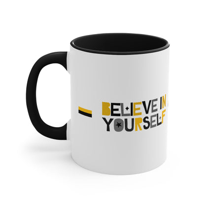 Believe In Yourself™ Motivational Mug – Black Handle & Interior Edition