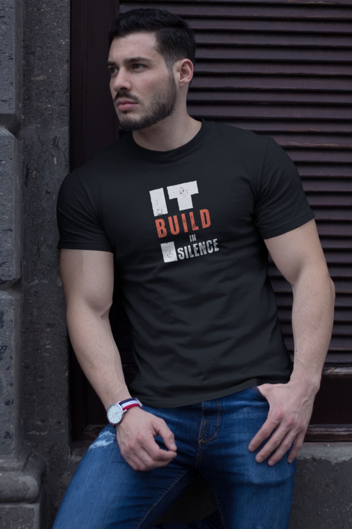 “Build It in Silence” – Unisex Hustle Tee