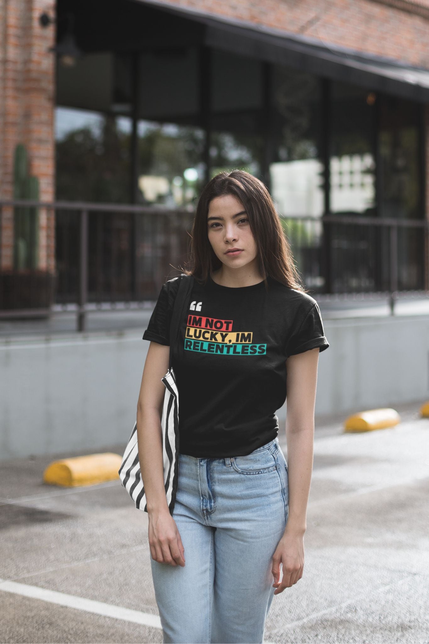 “I’m Not Lucky, I’m Relentless” – Motivational Unisex Tee