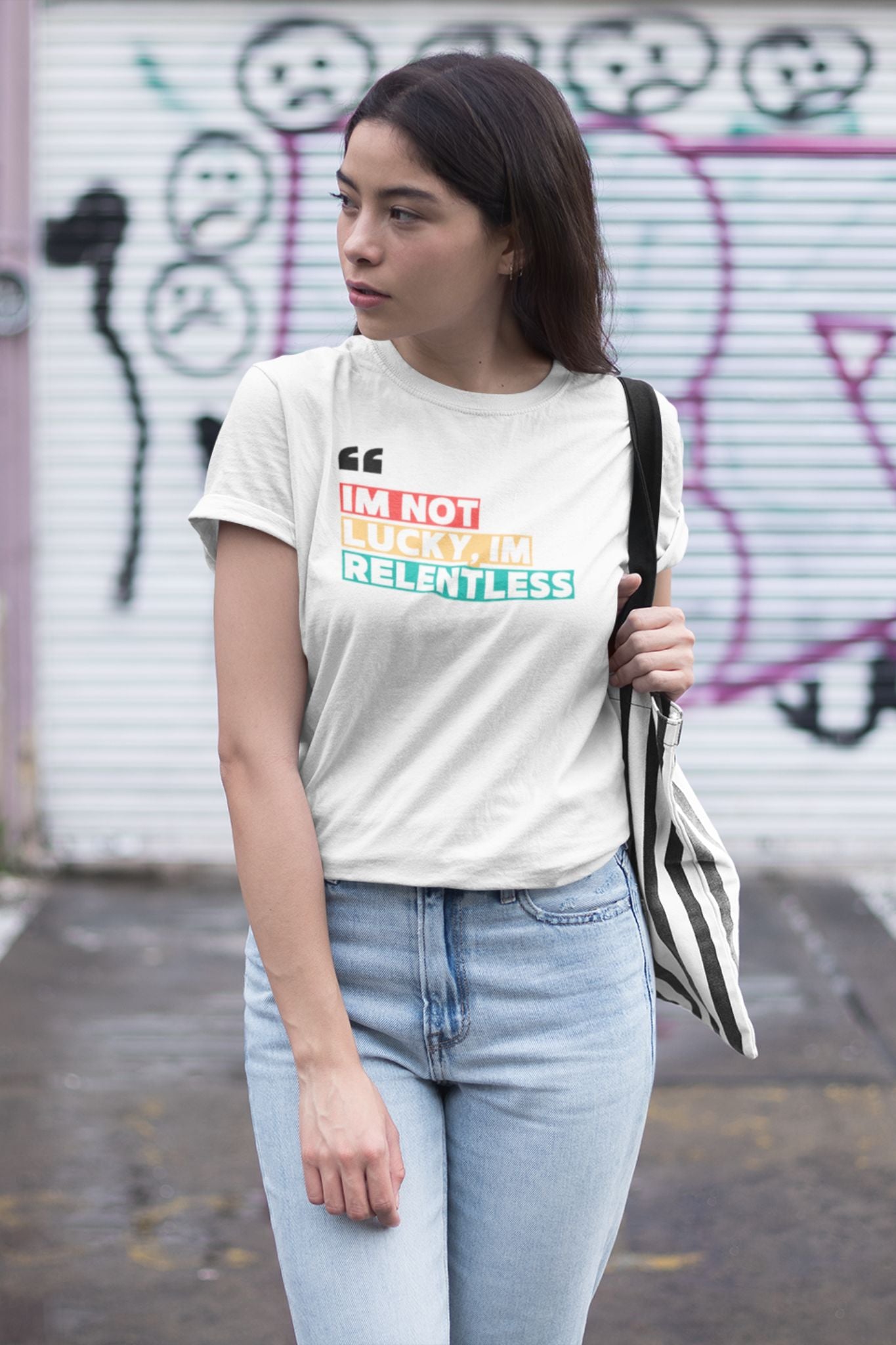 “I’m Not Lucky, I’m Relentless” – Motivational Unisex Tee