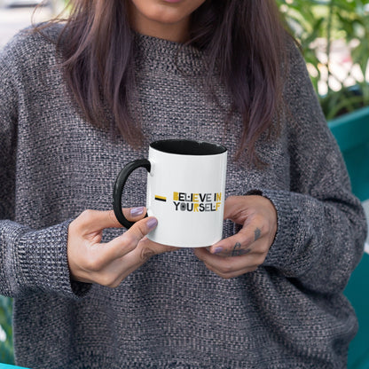 Believe In Yourself™ Motivational Mug – Black Handle & Interior Edition