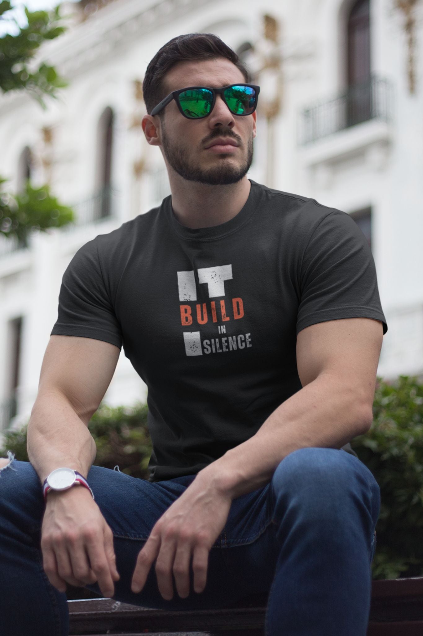 “Build It in Silence” – Unisex Hustle Tee