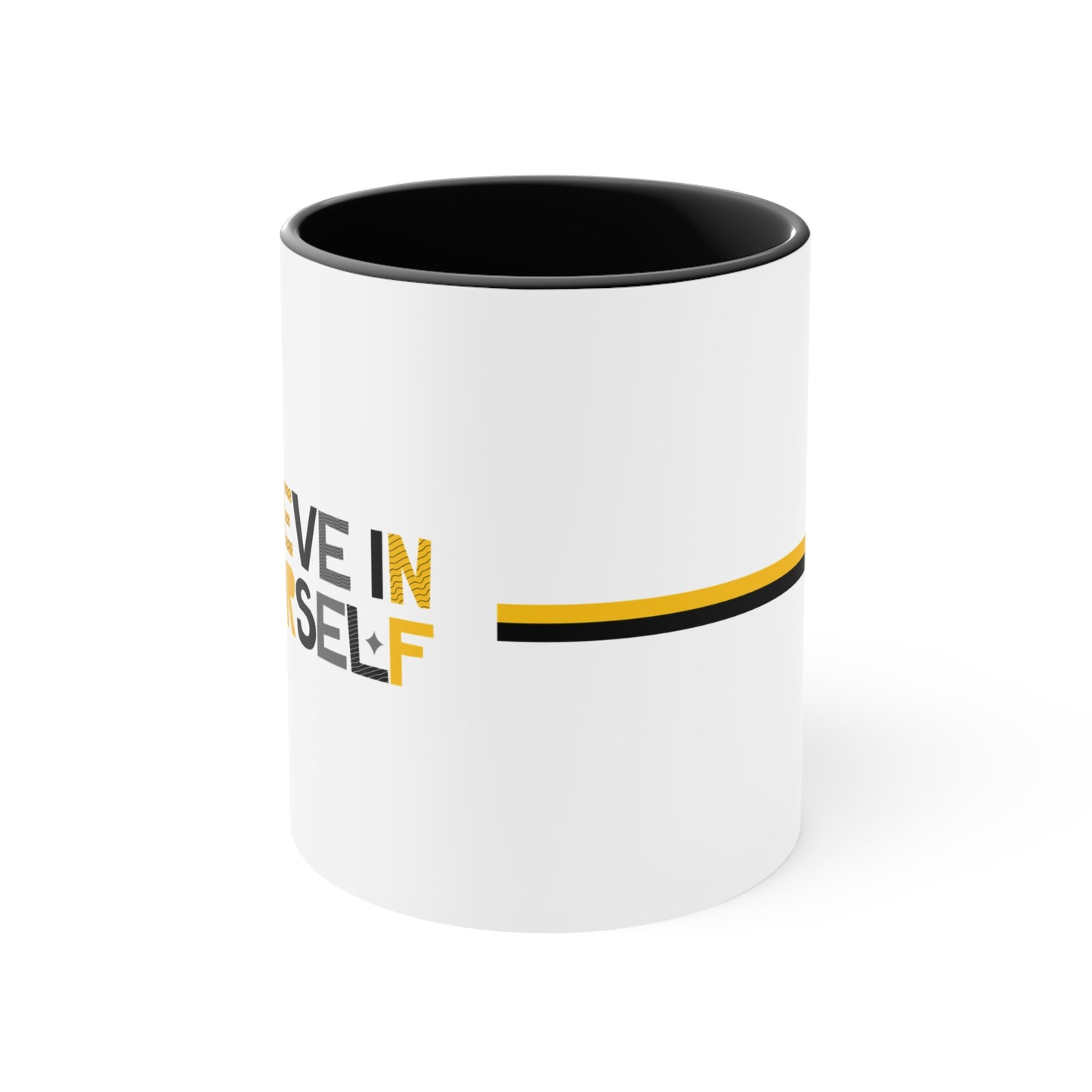 Believe In Yourself™ Motivational Mug – Black Handle & Interior Edition