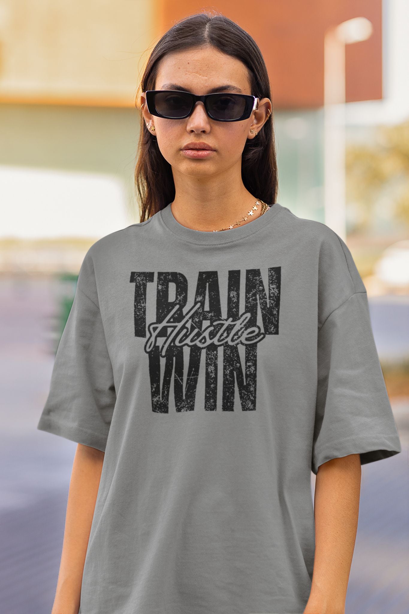 Train Hustle Win – Unisex Garment-Dyed Motivation Tee
