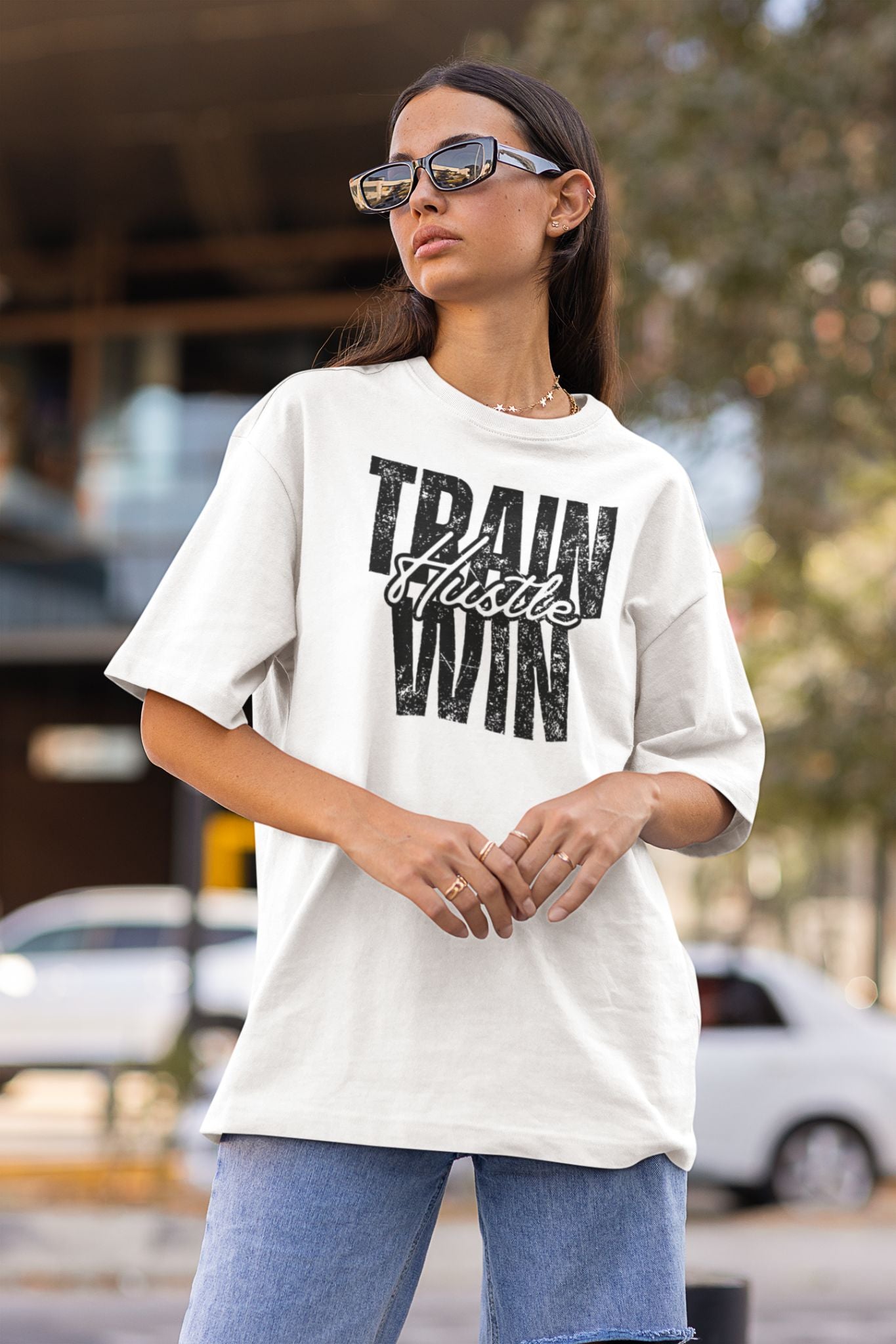 Train Hustle Win – Unisex Garment-Dyed Motivation Tee