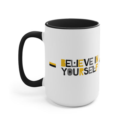 Believe In Yourself™ Motivational Mug – Black Handle & Interior Edition