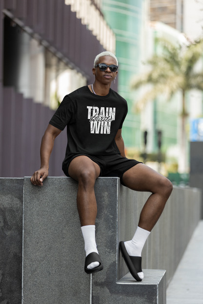 Train Hustle Win – Unisex Garment-Dyed Motivation Tee